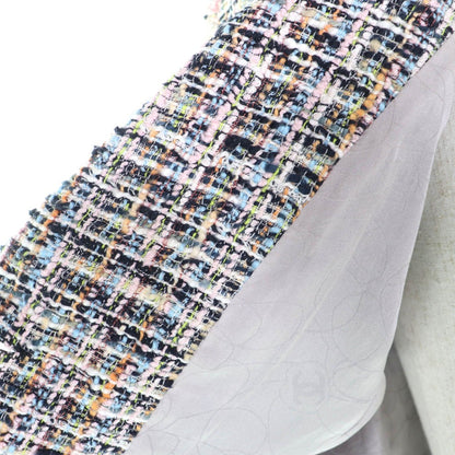 Chanel Vintage Ribbon Tweed Jacket with Coco Button Multi 38 — view 5