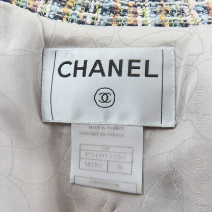 Chanel Vintage Ribbon Tweed Jacket with Coco Button Multi 38 — view 7