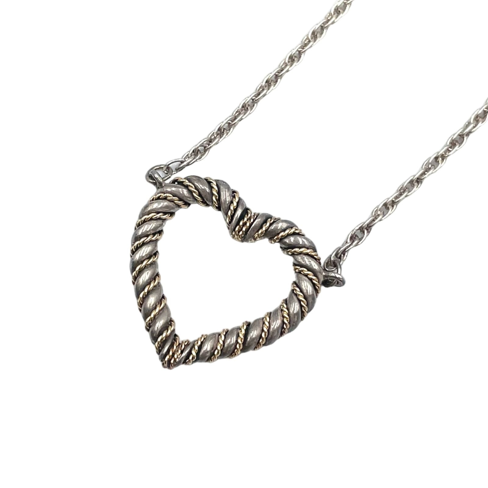 Tiffany & Co Twist Heart Yellow Gold Silver Necklace