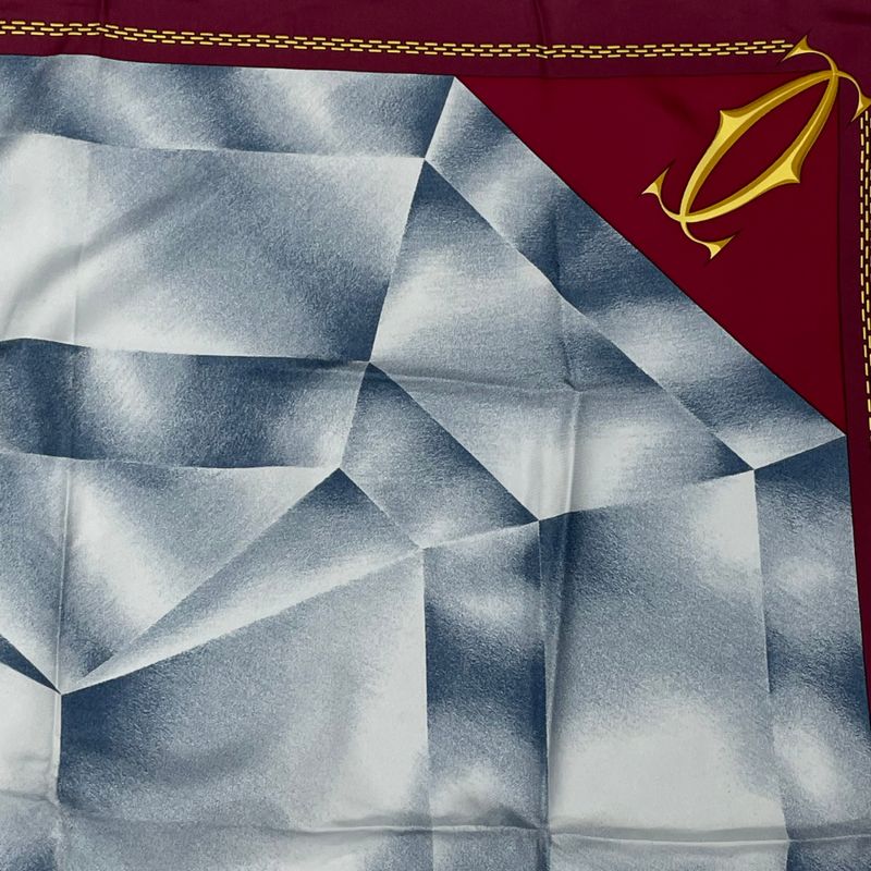 Cartier Silk Scarf With Diamond Pattern Red