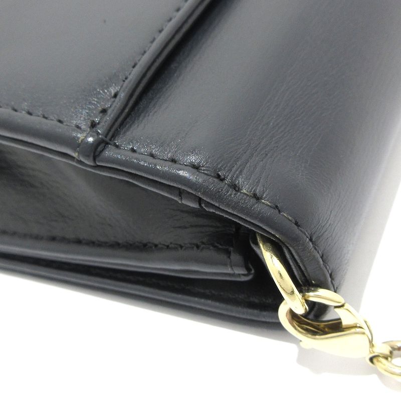 Dior/christian Dior Wallet - Black Chain Shoulder Leather