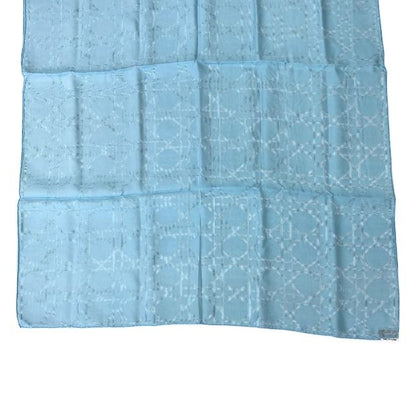 54nua304i631 Christian Dior Cannage Jacquard Stole Silk Large Light Blue Shawl