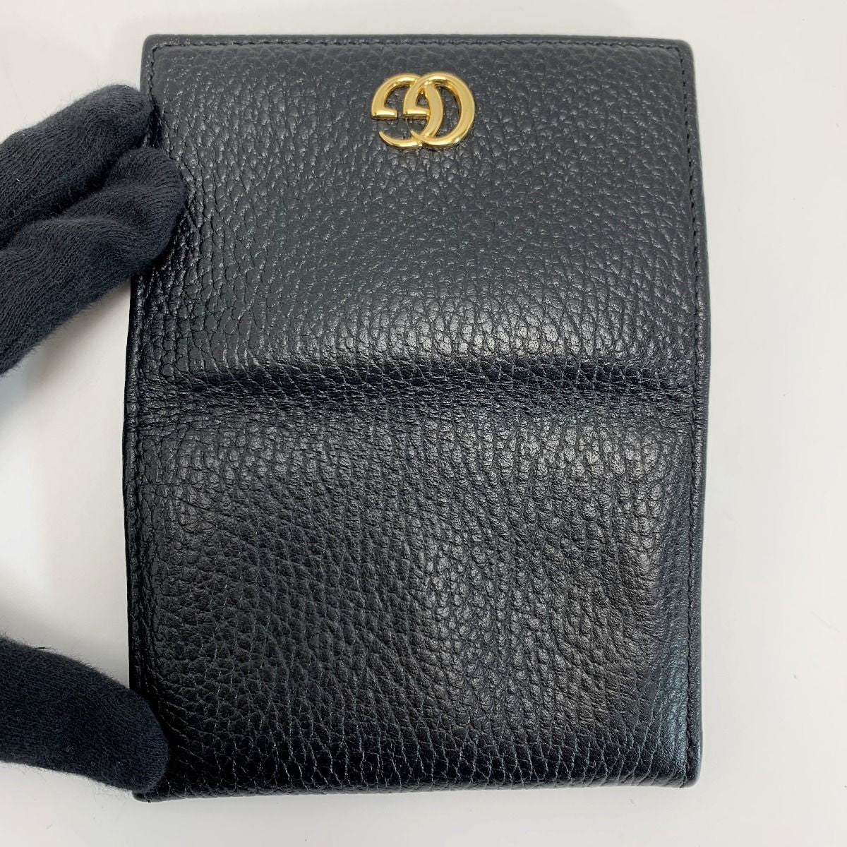 Gucci Leather GG Amarant 739525 Black Card Case with Bag