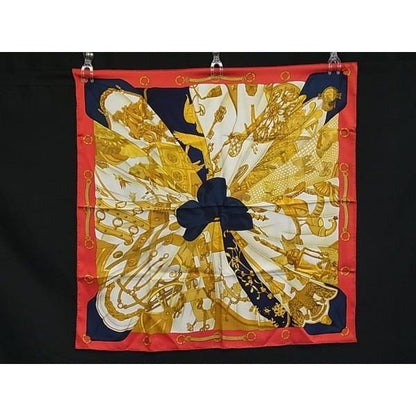 Hermes Soleil de Soie Carre 90 Silk Scarf Shawl Red Multicolor — view 2