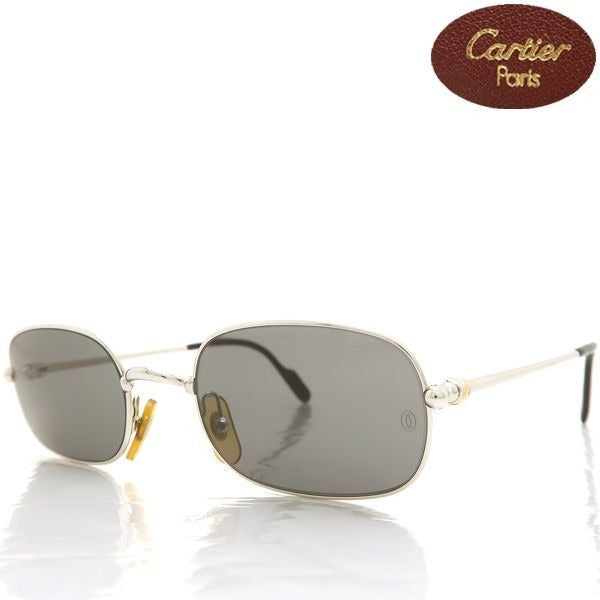 Cartier Trinity Sunglasses 5221 135 Round Silver Frame None Case And Cloth