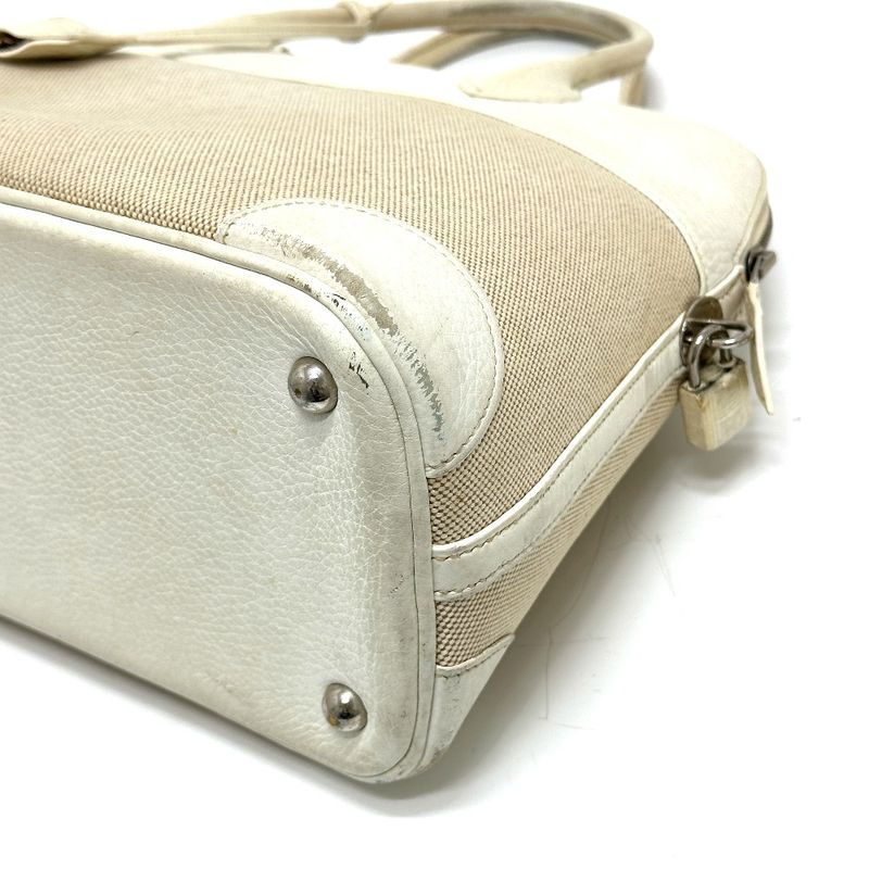 Hermes Handbag Bollide 35 Toile Ash White