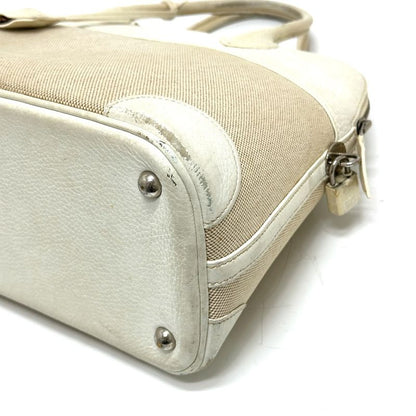 Hermes Handbag Bollide 35 Toile Ash White