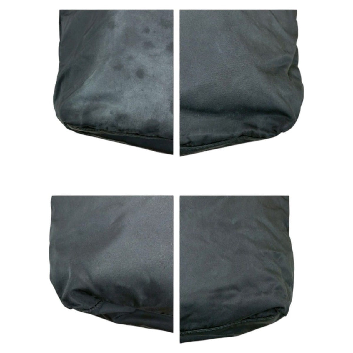 Prada Tessuto Saffiano Black Nylon Leather Tote Shoulder Bag — view 3