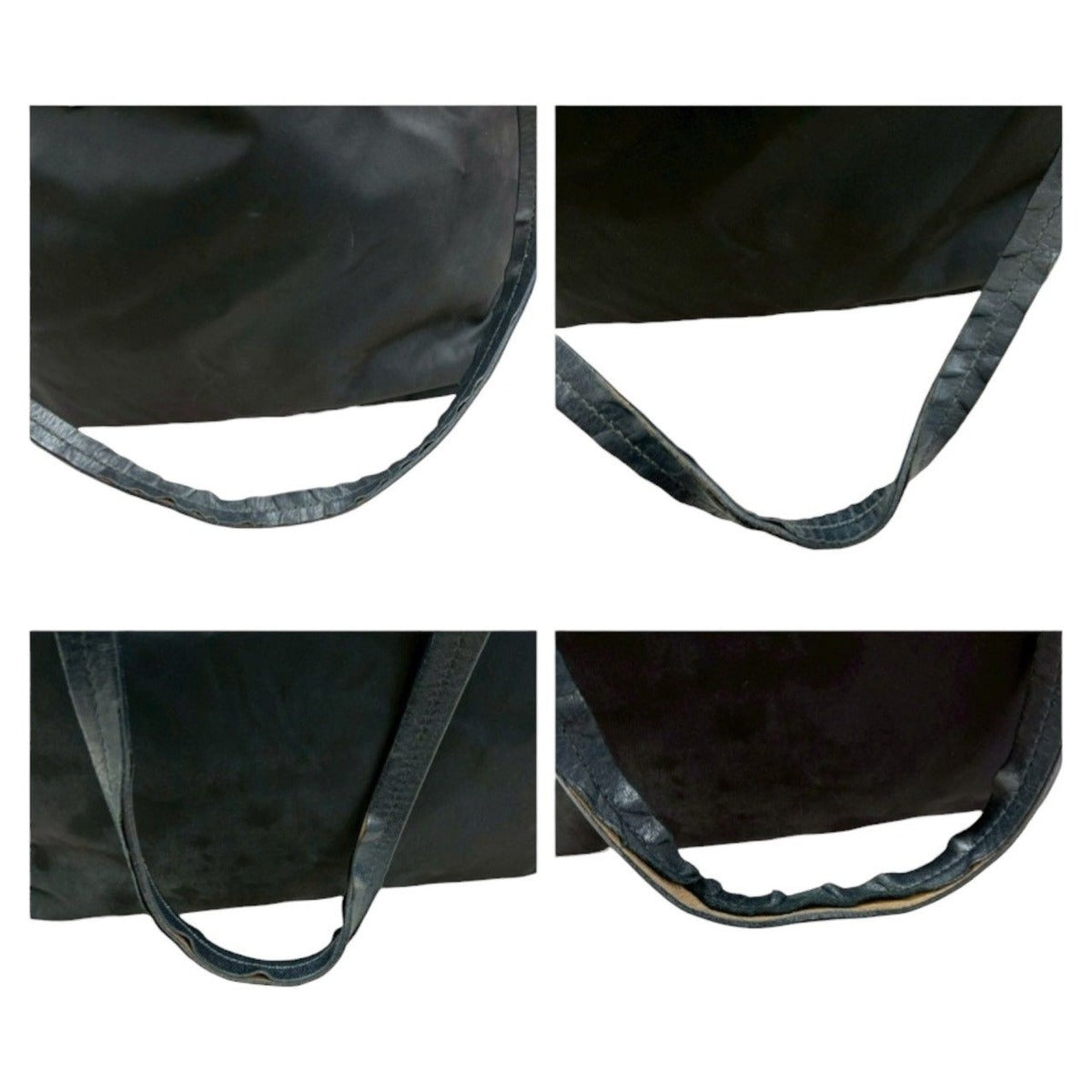Prada Tessuto Saffiano Black Nylon Leather Tote Shoulder Bag — view 5