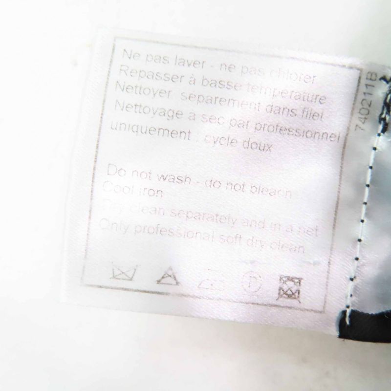 CHANEL Vintage 05A P26661 Flared Skirt With Coco Mark Plate Black Grey White 40