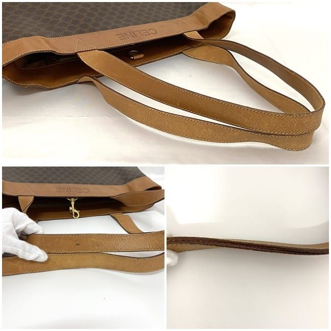 Celine Tote Bag Brown Macadam Large PVC Leather Preowned