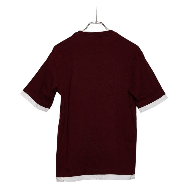 Prada 25SS Triangle Logo Short Sleeve T-shirt Size: S Ujn912 Bordeaux Wine Red