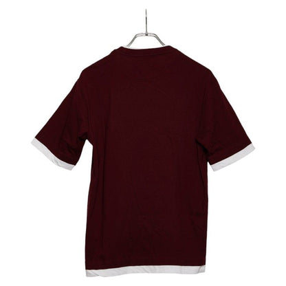 Prada 25SS Triangle Logo Short Sleeve T-shirt Size: S Ujn912 Bordeaux Wine Red