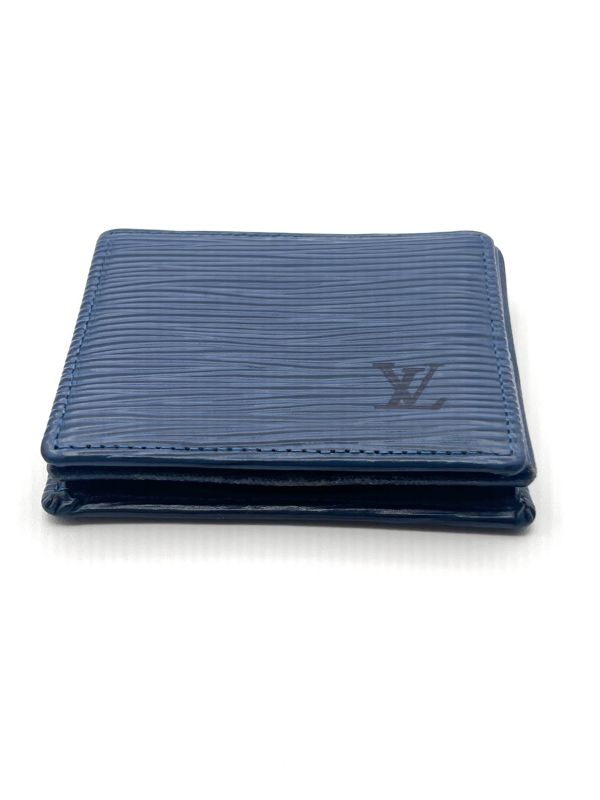 Louis Vuitton Coin Case Coin Case Portmonnais Bois Epi Blue M63695 07bs258