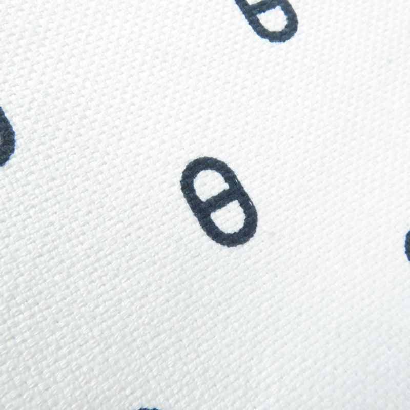 Hermes Vauban Toile Ashe Serie Hardware Chaine D'ancre Casket White Navy 56