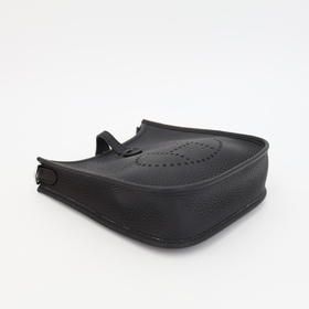 Hermes Evelyn TPM B Engraved Black Silver Hardware Taurillon Clemence Women's