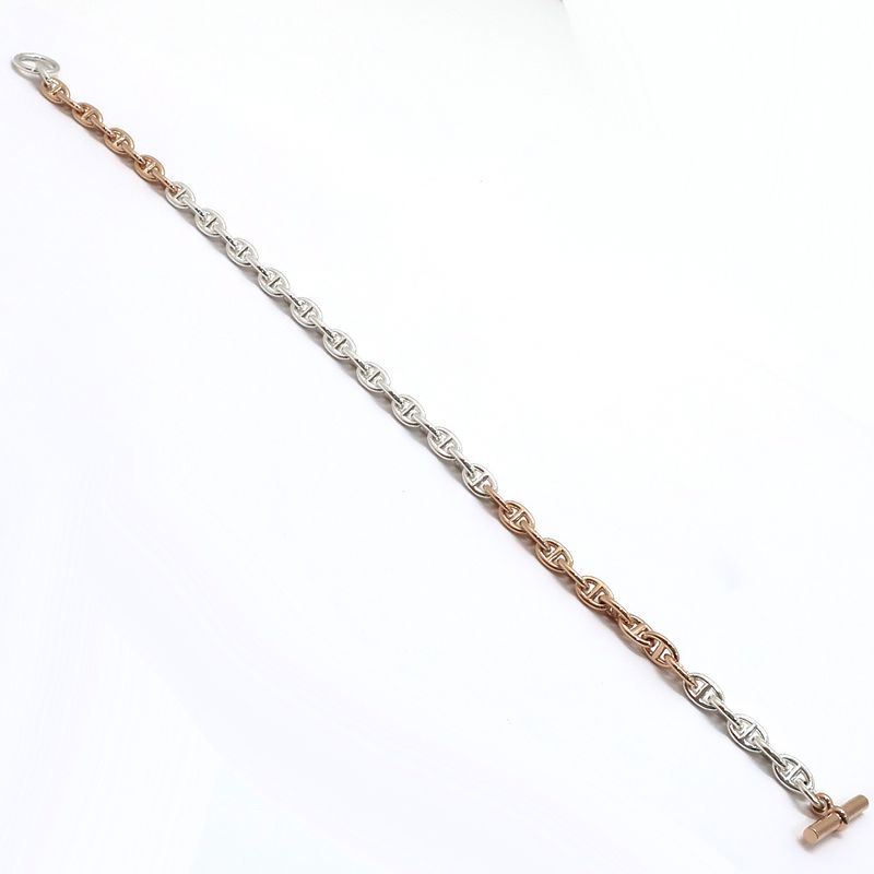 Unused Hermes Chaine D'ancre PM Double Tour Bracelet 43 Frames 18K