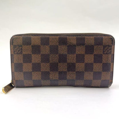 Louis Vuitton Zippy Wallet Damier Ebene Damier Ebene PVC Brown Round Zipper