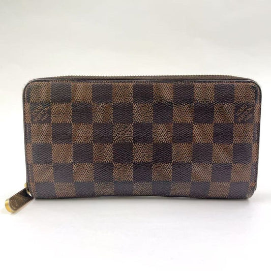 Louis Vuitton Zippy Wallet Damier Ebene Damier Ebene PVC Brown Round Zipper