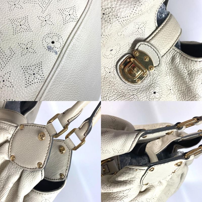 Louis Vuitton Shoulder Bag XL M95548 Monogram Mahina Leather Gris Beige