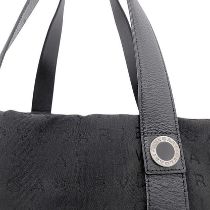 Bulgari Tote Bag Black Logomania Light Nylon Leather Preowned