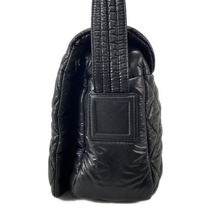 Chanel Shoulder Bag Coco Cocoon A48616 Black Silver Hardware Leather