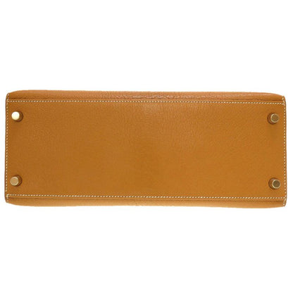 Hermes Kelly 28 Outer Stitching Chevre Coromandel Camel Gold Hardware New