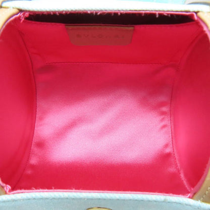 Bvlgari Bulgari Drum Bag Logomania Handbag Canvas Leather Women