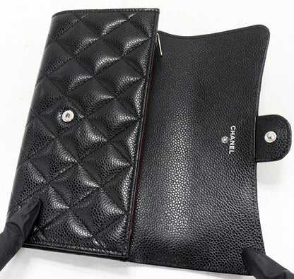 Chanel Zipper Long Wallet With Coin Purse Matelasse Classic Flap Wallet Caviar