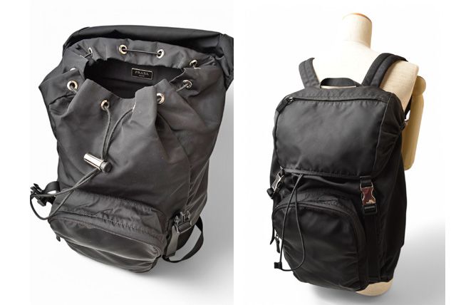 Prada Backpack Sac Backpack Men Women Prada Day Bag Nylon Black V135