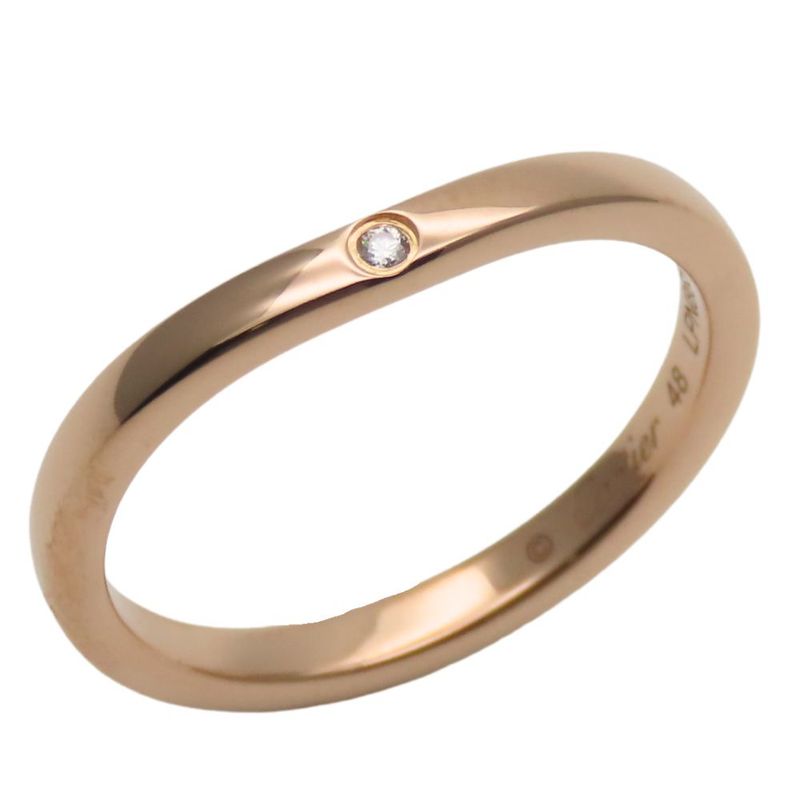 Cartier Ring - Ballerina 48 18K Pink Gold With Diamonds Approx 2.18g Pink Gold