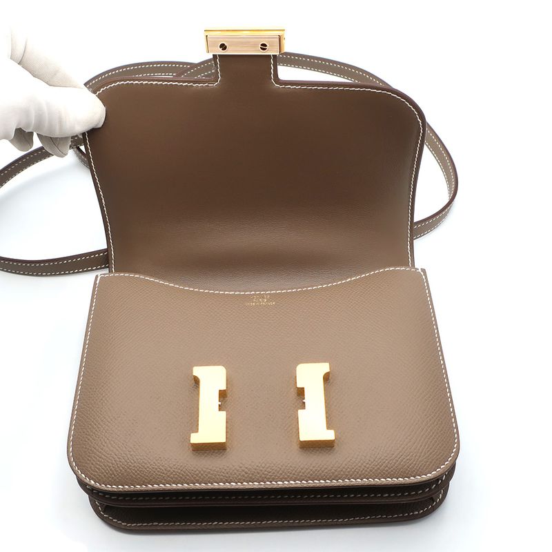 Unused Hermes Constance Mini 18 Epson Etoupe Gold Hardware Shoulder
