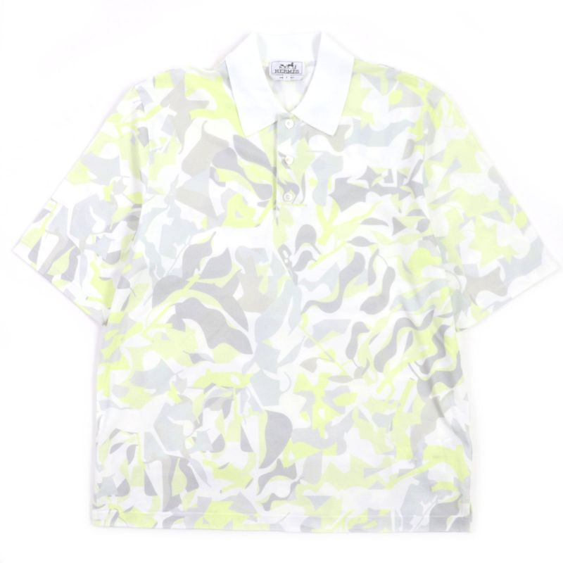 Hermes 23SS Panel Vegetal 100% Cotton Deer Fabric Total Short Sleeve Short