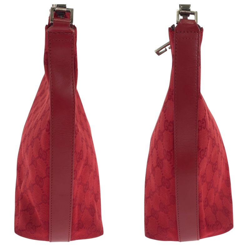 Gucci Red Silver Hardware GG Canvas 000 0602 Shoulder Bag Shoulder Women 504651