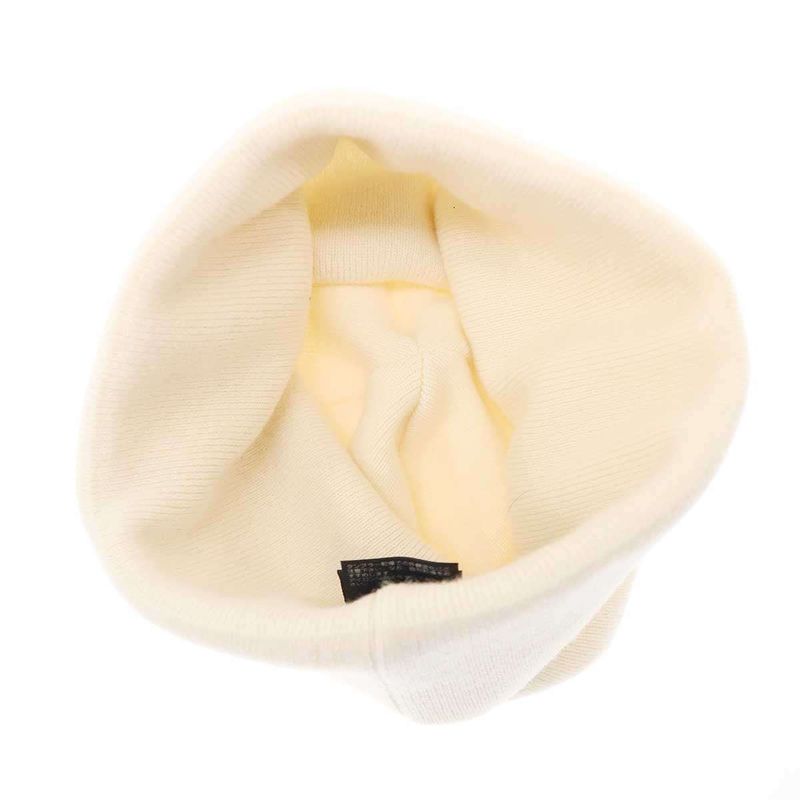 Chanel Coco Mark Cashmere Beanie Knit Cap White