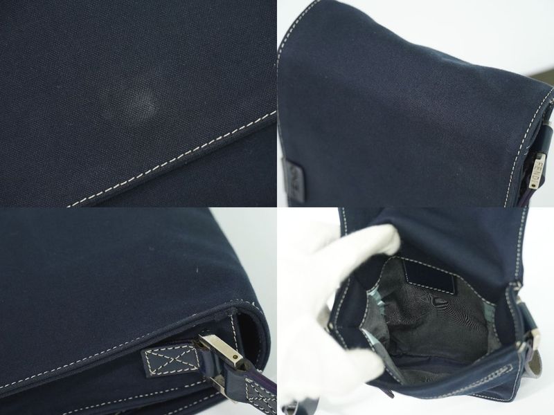 Authentic Fendi Canvas Shoulder Bag Pochette Navy 16071 Bag Pre-owned [follow-up