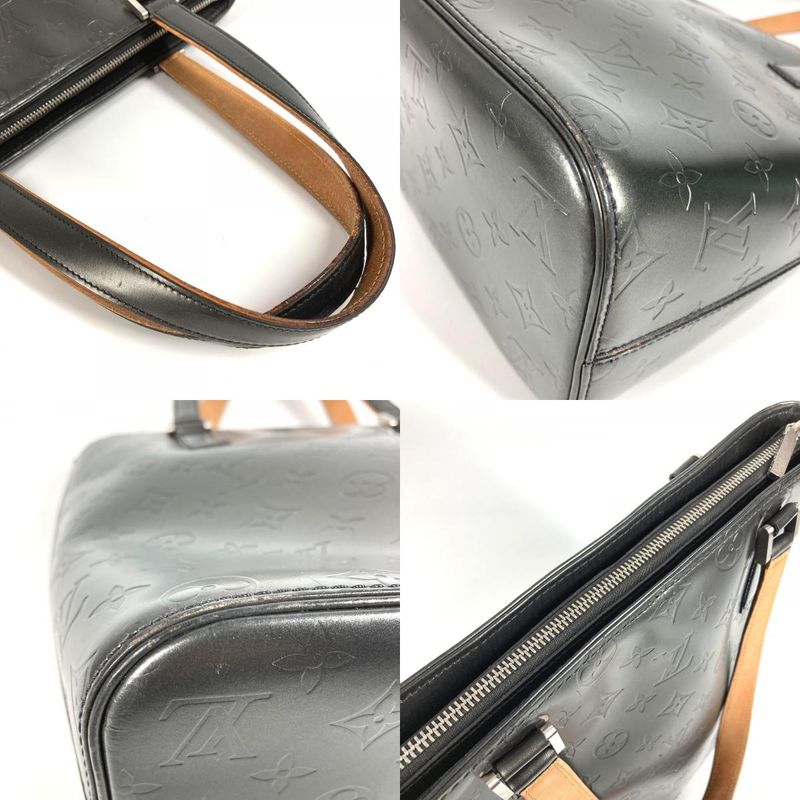 Louis Vuitton Shoulder Bag Stockton M55112 Monogram Matte Leather Black