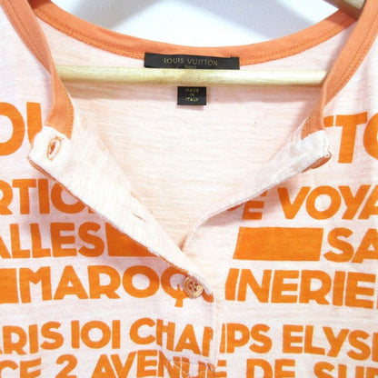 Good Louis Vuitton Print Short Sleeve T-Shirt Cut and Sewn Size S Orange Ladies