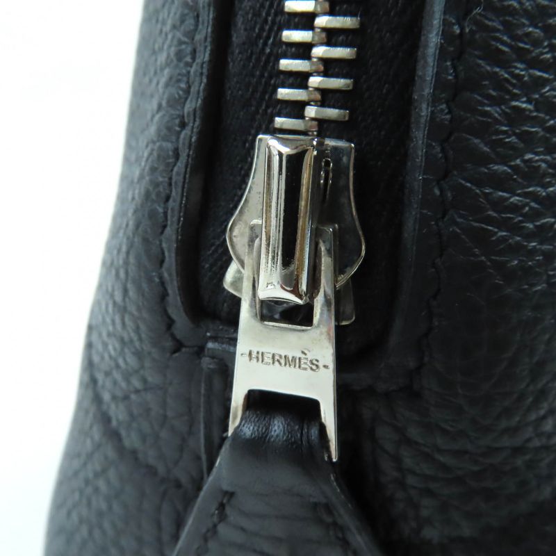 Hermes Bolide 31 Taurillon Clemence Silver Hardware Handbag Black Engraved Y