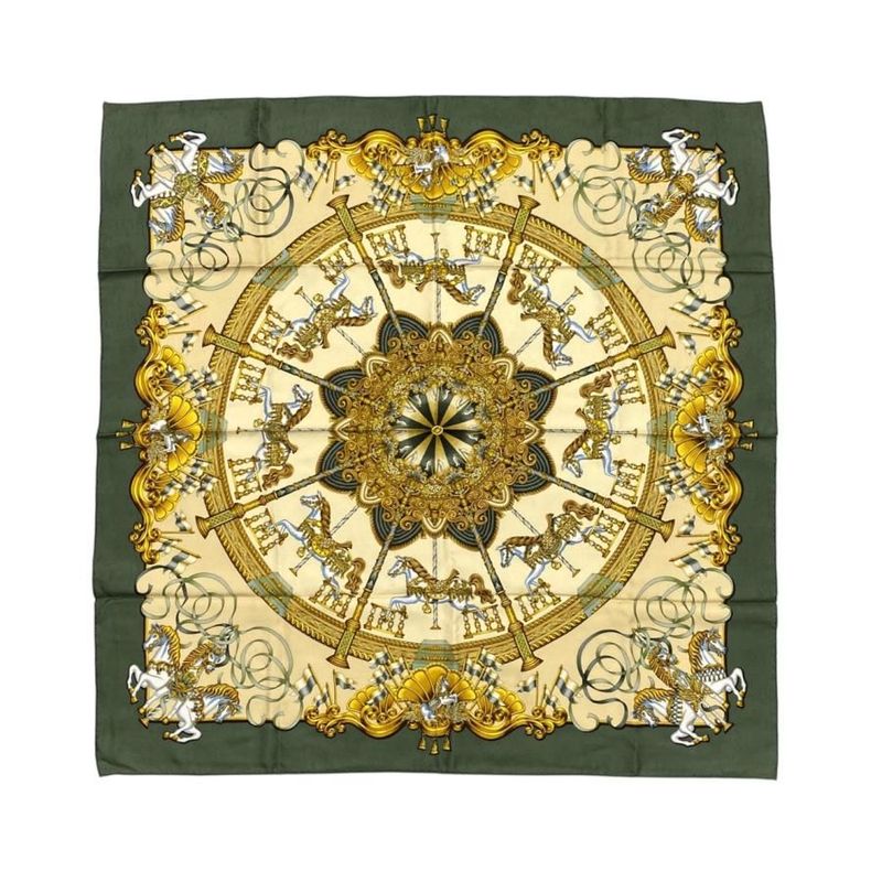 4156 Hermes Silk Scarf Carre 90 Luna Park Merry-Go-Round Amusement Park