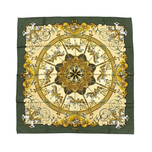 4156 Hermes Silk Scarf Carre 90 Luna Park Merry-Go-Round Amusement Park