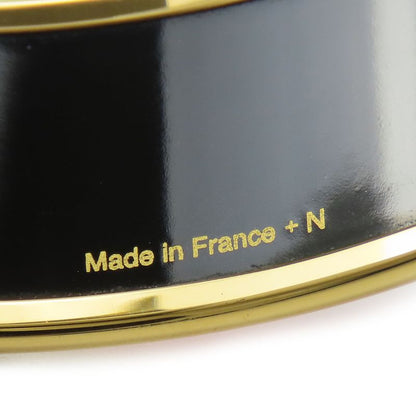 Hermes Bangle Emile GM Metal Cloisonne Orange Carved Gold Hardware Bracelet