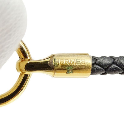 Hermes Bracelet Women's Brand Leather Bracelet Glenan Black Gold Hardware Size
