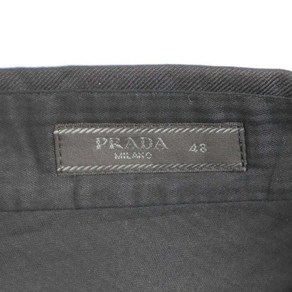 Prada 23ss Wool Mohair Slack Pants Up0214 Black 48