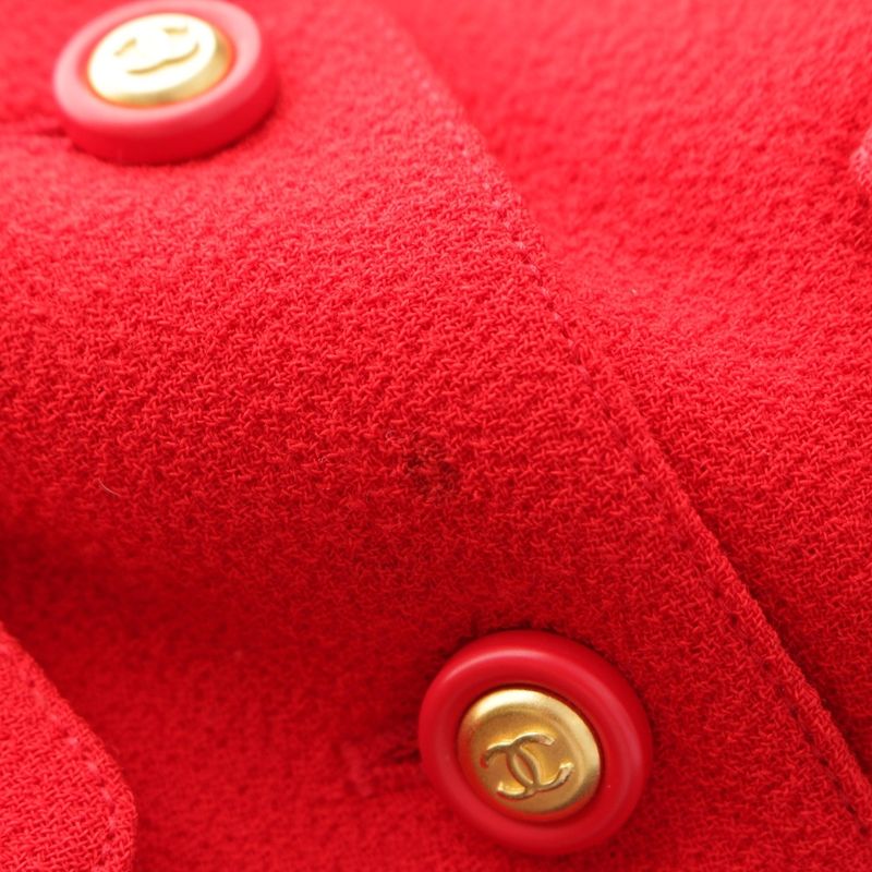 Chanel 96A Wool Coco Button Stand Collar Tweed Jacket Outerwear P08270v04977