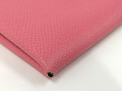 Hermes Calvi Card Case Leather Pink Stamped A