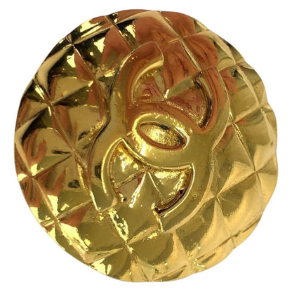 Chanel Vintage Matelasse Coco Mark Gold Plated Earrings 2 6 Engraved Ladies