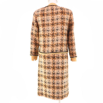 CHANEL Vintage Tweed Jacket Long-sleeved Top And Skirt 3-piece Set-up