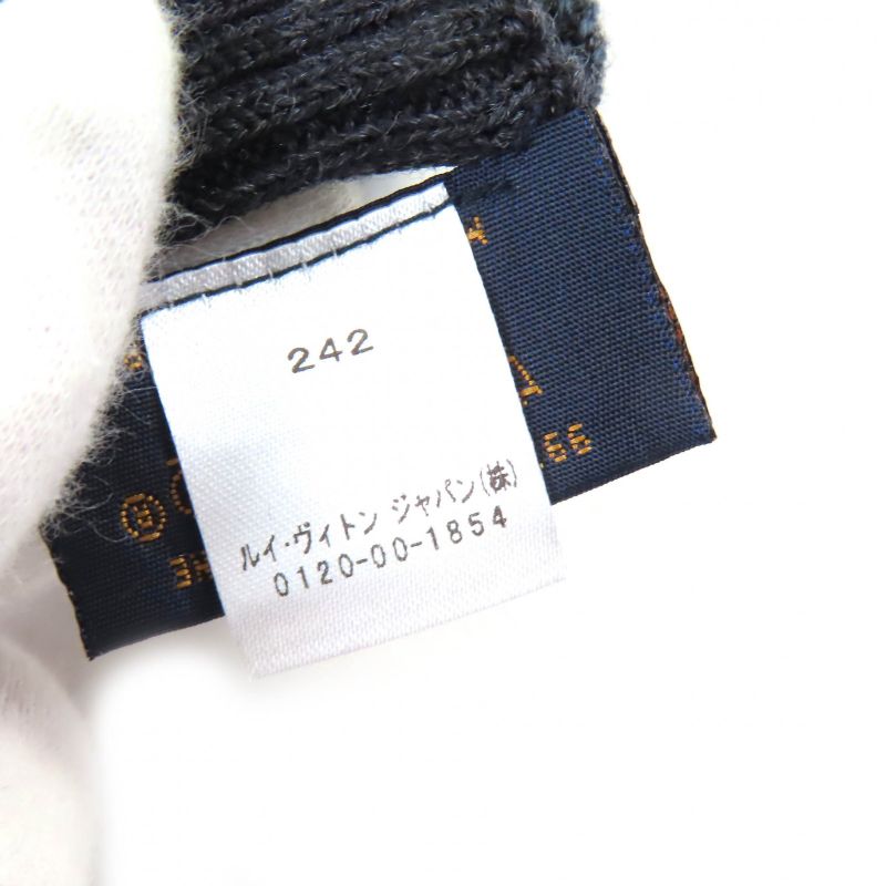 Louis Vuitton M70008 Damier Graphite Damier Gompti Wool Knit Gloves Grey Blue