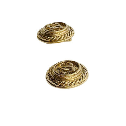 Chanel Vintage Large Coco Mark Earrings Chanel Gold
